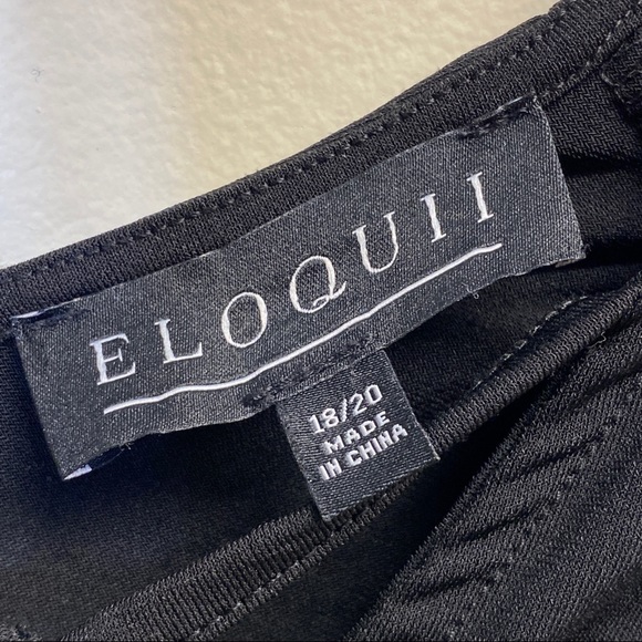 Eloquii Black V Neck 3/4 Sleeve Top Size 18/20 - Picture 4 of 9